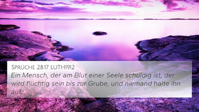 Sprüche 28:17 LUTH1912 Bible Verse Image