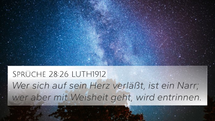 Sprüche 28:26 LUTH1912 Bible Verse Image