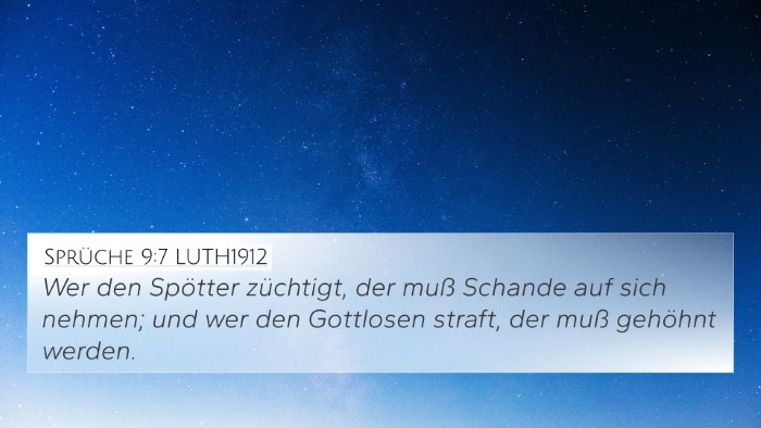 Sprüche 9:7 LUTH1912 Bible Verse Image