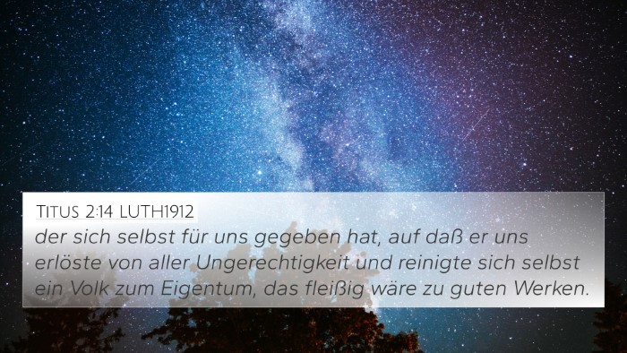 Titus 2:14 LUTH1912 Bible Verse Image