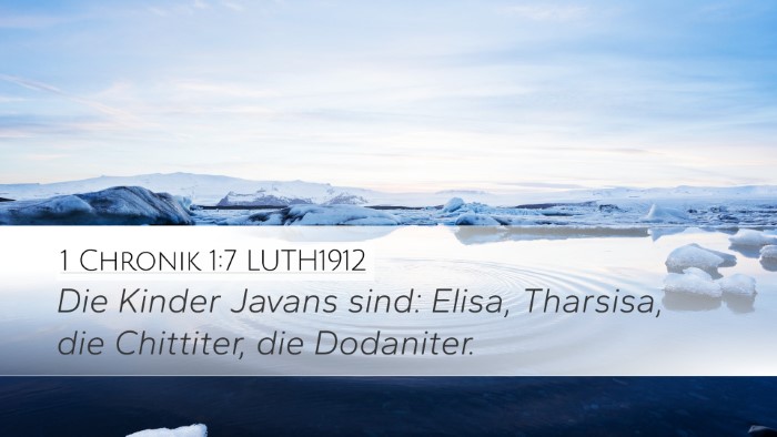 1 Chronik 1:7 LUTH1912 Bible Verse Image