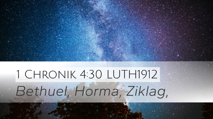 1 Chronik 4:30 LUTH1912 Bible Verse Image
