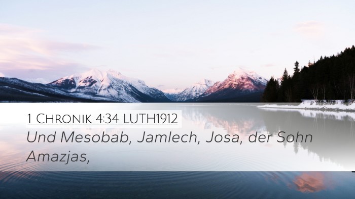 1 Chronik 4:34 LUTH1912 Bible Verse Image