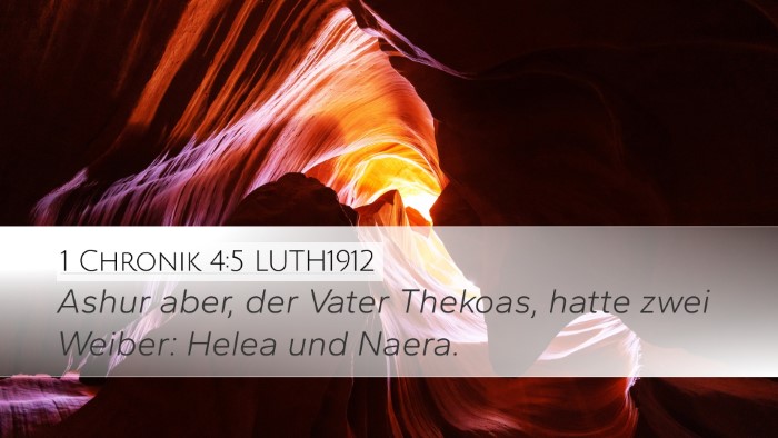 1 Chronik 4:5 LUTH1912 Desktop Wallpaper - Ashur aber, der Vater Thekoas, hatte zwei Weiber: - Desktop Bible Verse Wallpaper