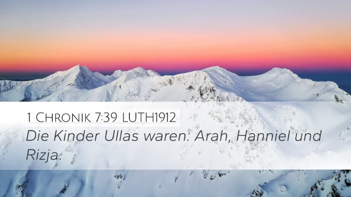 1 Chronik 7:39 LUTH1912 Desktop Wallpaper - Die Kinder Ullas waren: Arah, Hanniel und - Desktop Bible Verse Wallpaper