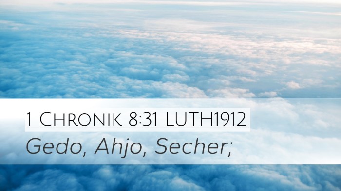 1 Chronik 8:31 LUTH1912 Bible Verse Image