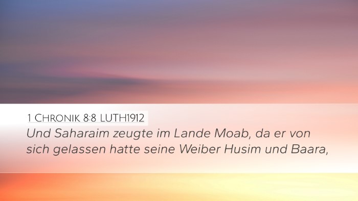 1 Chronik 8:8 LUTH1912 Desktop Wallpaper - Und Saharaim zeugte im Lande Moab, da er von sich - Desktop Bible Verse Wallpaper