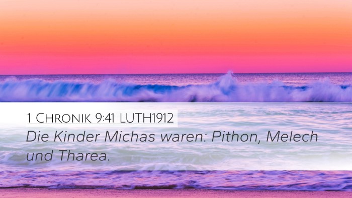 1 Chronik 9:41 LUTH1912 Desktop Wallpaper - Die Kinder Michas waren: Pithon, Melech und - Desktop Bible Verse Wallpaper