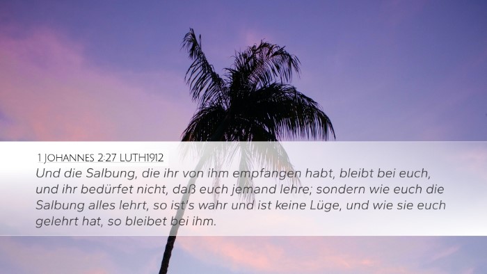 1 Johannes 2:27 LUTH1912 Bible Verse Image