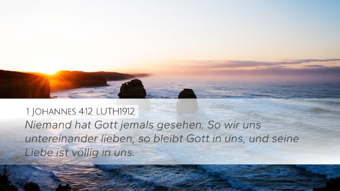 1 Johannes 4:12 LUTH1912 Bible Verse Image