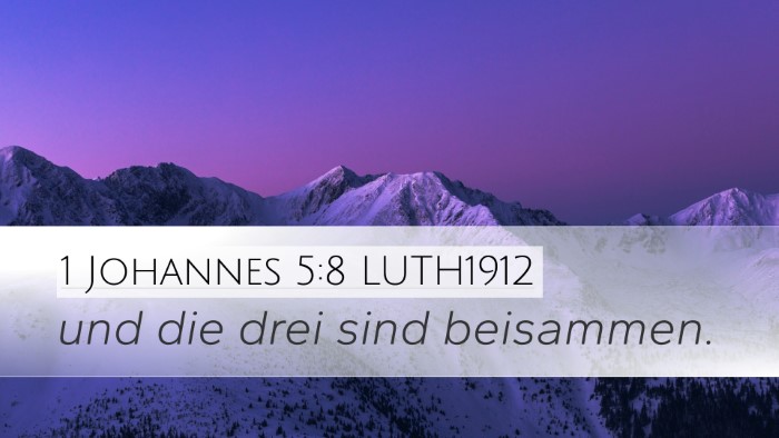 1 Johannes 5:8 LUTH1912 Desktop Wallpaper - und die drei sind - Desktop Bible Verse Wallpaper
