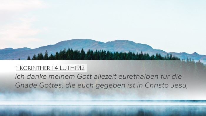 1 Korinther 1:4 LUTH1912 Bible Verse Image