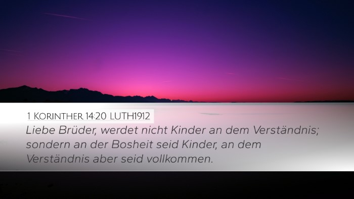 1 Korinther 14:20 LUTH1912 Bible Verse Image