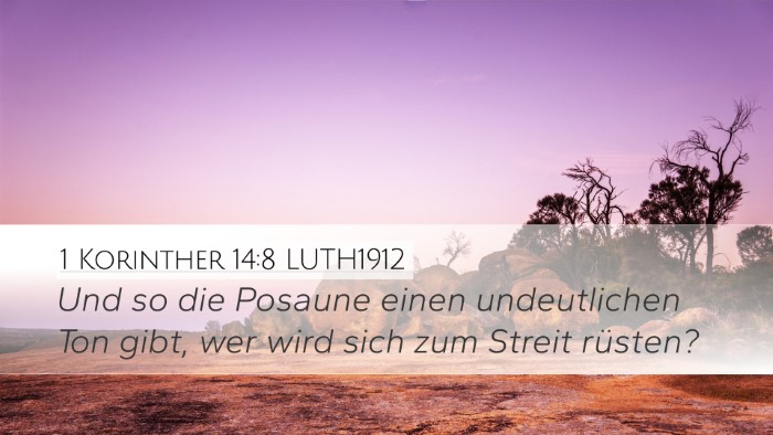 1 Korinther 14:8 LUTH1912 Bible Verse Image