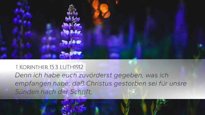 1 Korinther 15:3 LUTH1912 Bible Verse Image