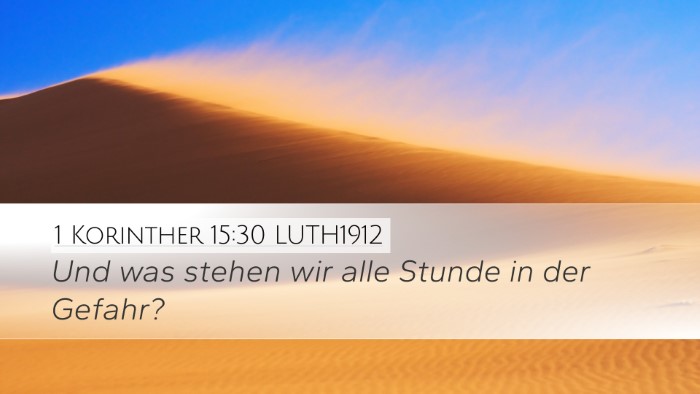 1 Korinther 15:30 LUTH1912 Bible Verse Image