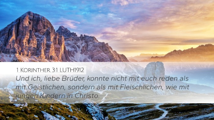 1 Korinther 3:1 LUTH1912 Bible Verse Image