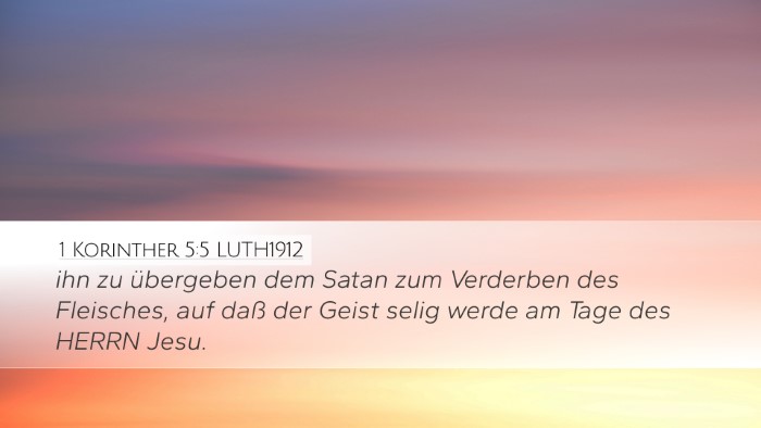 1 Korinther 5:5 LUTH1912 Bible Verse Image