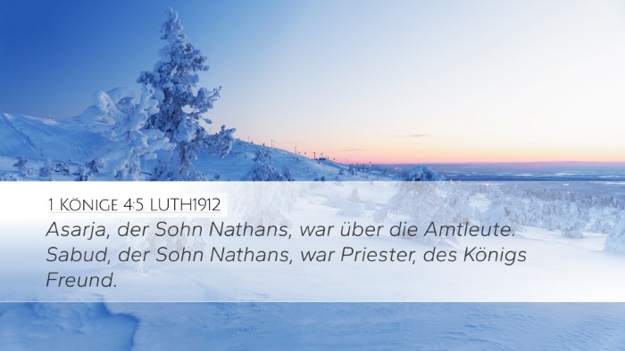1 Könige 4:5 LUTH1912 Desktop Wallpaper - Asarja, der Sohn Nathans, war über die Amtleute. - Desktop Bible Verse Wallpaper