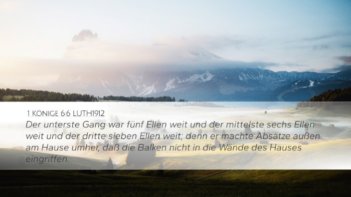 1 Könige 6:6 LUTH1912 Desktop Wallpaper - Der unterste Gang war fünf Ellen weit und der - Desktop Bible Verse Wallpaper