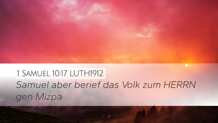 1 Samuel 10:17 LUTH1912 Desktop Wallpaper - Samuel aber berief das Volk zum HERRN gen - Desktop Bible Verse Wallpaper