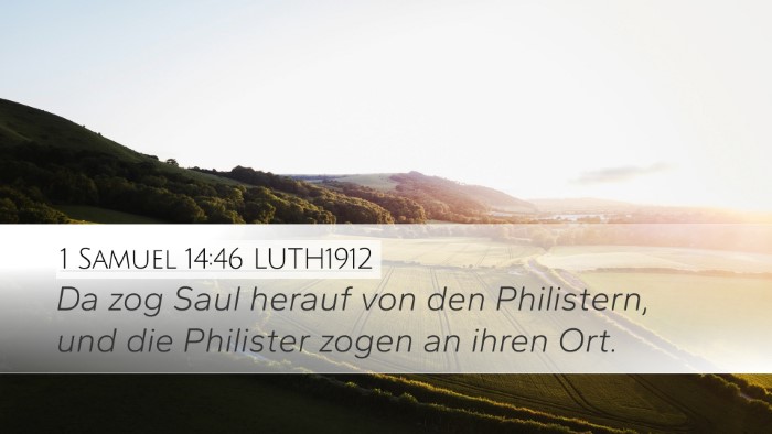 1 Samuel 14:46 LUTH1912 Desktop Wallpaper - Da zog Saul herauf von den Philistern, und die - Desktop Bible Verse Wallpaper