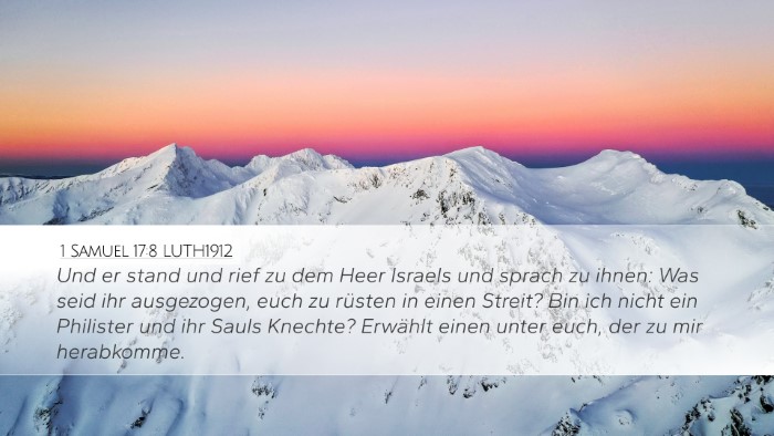 1 Samuel 17:8 LUTH1912 Bible Verse Image