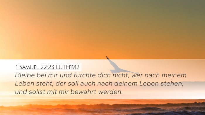 1 Samuel 22:23 LUTH1912 Desktop Wallpaper - Bleibe bei mir und fürchte dich nicht; wer nach - Desktop Bible Verse Wallpaper