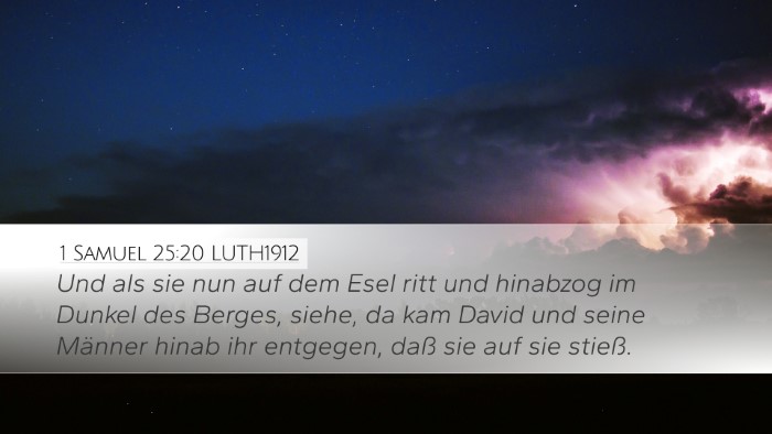 1 Samuel 25:20 LUTH1912 Desktop Wallpaper - Und als sie nun auf dem Esel ritt und hinabzog im - Desktop Bible Verse Wallpaper