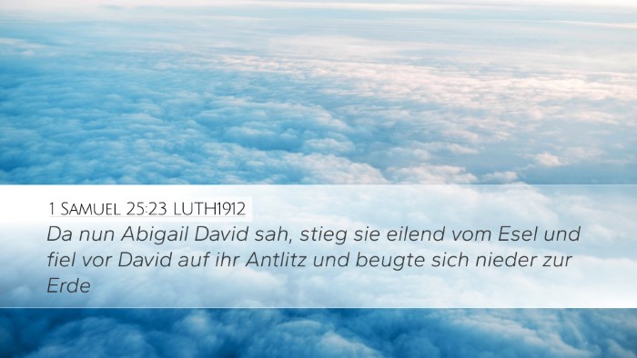 1 Samuel 25:23 LUTH1912 Desktop Wallpaper - Da nun Abigail David sah, stieg sie eilend vom - Desktop Bible Verse Wallpaper