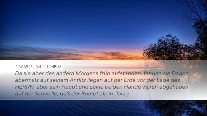 1 Samuel 5:4 LUTH1912 Desktop Wallpaper - Da sie aber des andern Morgens früh aufstanden, - Desktop Bible Verse Wallpaper