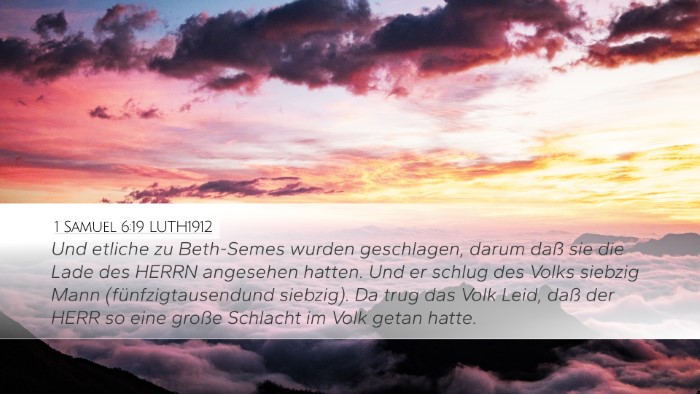 1 Samuel 6:19 LUTH1912 Bible Verse Image