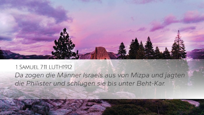 1 Samuel 7:11 LUTH1912 Desktop Wallpaper - Da zogen die Männer Israels aus von Mizpa und - Desktop Bible Verse Wallpaper