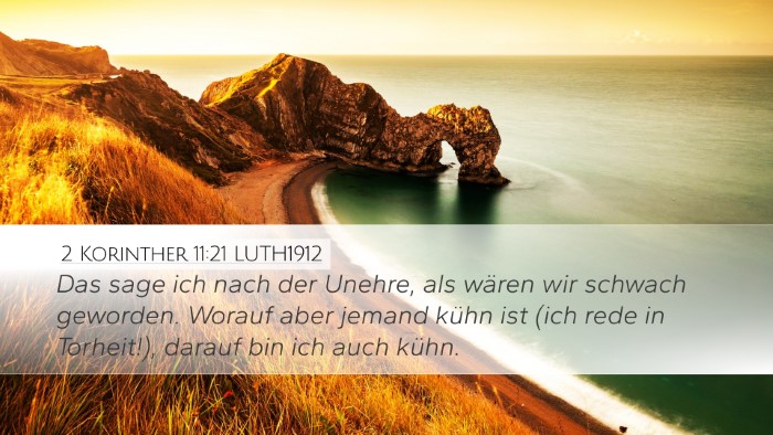 2 Korinther 11:21 LUTH1912 Bible Verse Image