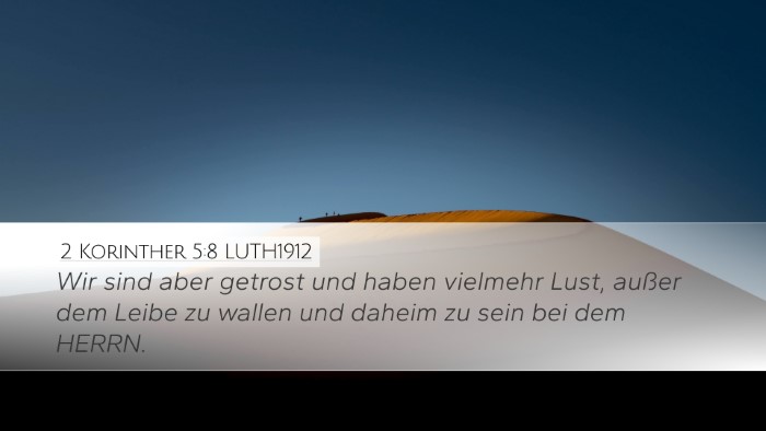 2 Korinther 5:8 LUTH1912 Bible Verse Image