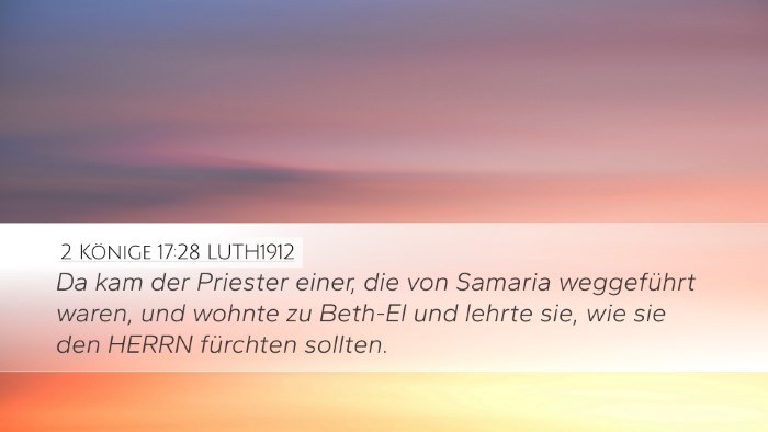 2 Könige 17:28 LUTH1912 Bible Verse Image