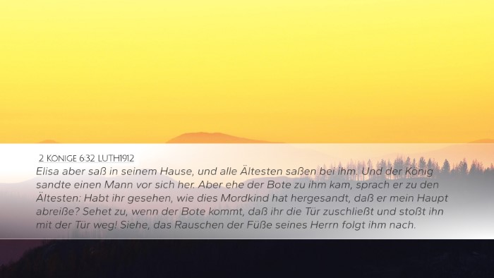 2 Könige 6:32 LUTH1912 Bible Verse Image