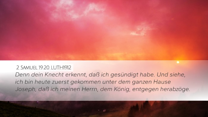 2 Samuel 19:20 LUTH1912 Desktop Wallpaper - Denn dein Knecht erkennt, daß ich gesündigt - Desktop Bible Verse Wallpaper