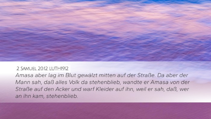 2 Samuel 20:12 LUTH1912 Desktop Wallpaper - Amasa aber lag im Blut gewälzt mitten auf der - Desktop Bible Verse Wallpaper