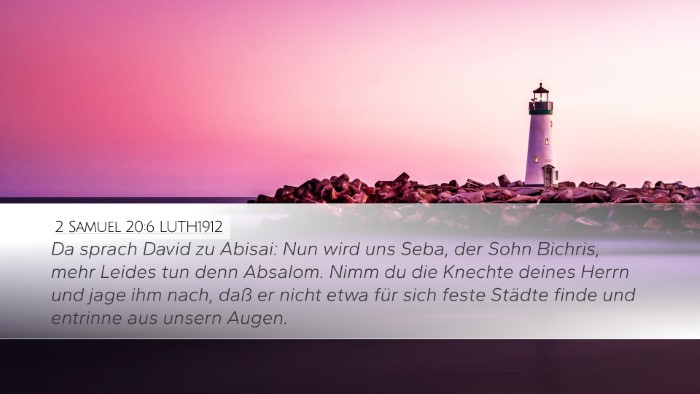 2 Samuel 20:6 LUTH1912 Bible Verse Image