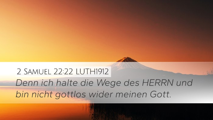 2 Samuel 22:22 LUTH1912 Desktop Wallpaper - Denn ich halte die Wege des HERRN und bin nicht - Desktop Bible Verse Wallpaper
