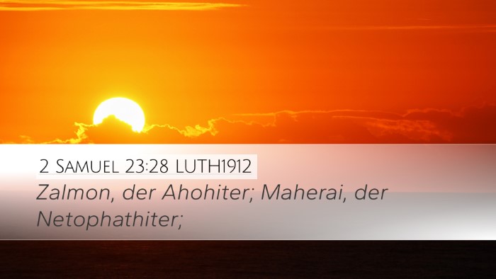 2 Samuel 23:28 LUTH1912 Bible Verse Image