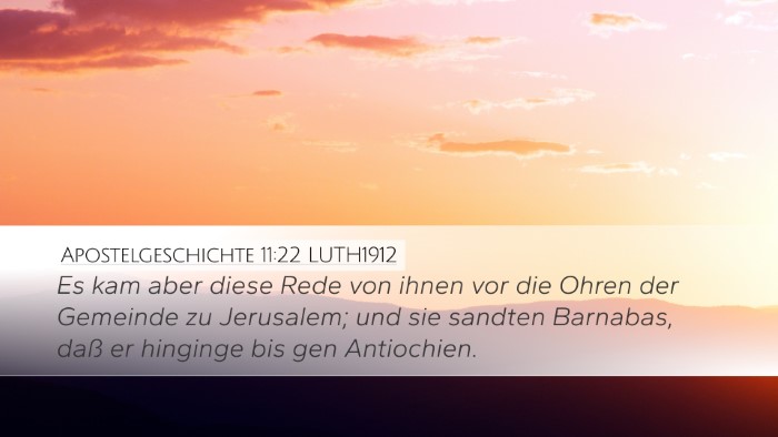 Apostelgeschichte 11:22 LUTH1912 Bible Verse Image