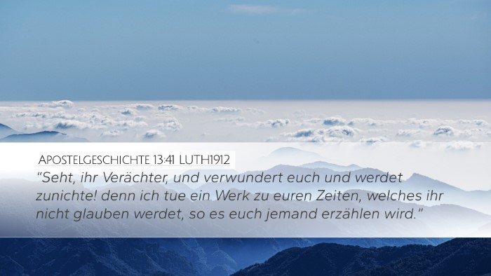 Apostelgeschichte 13:41 LUTH1912 Bible Verse Image