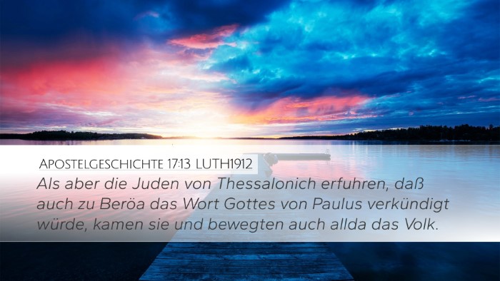 Apostelgeschichte 17:13 LUTH1912 Bible Verse Image