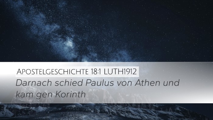 Apostelgeschichte 18:1 LUTH1912 Bible Verse Image