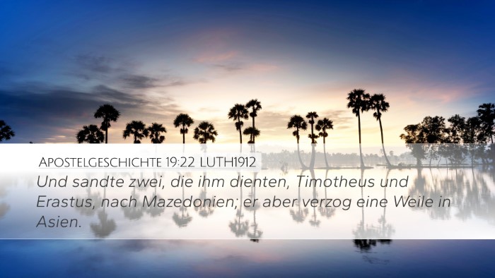 Apostelgeschichte 19:22 LUTH1912 Bible Verse Image