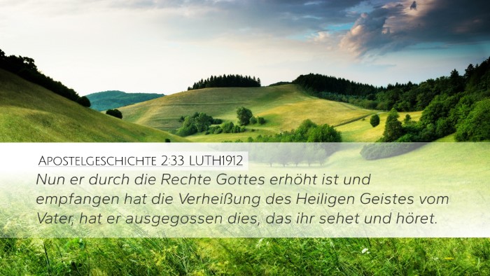 Apostelgeschichte 2:33 LUTH1912 Bible Verse Image