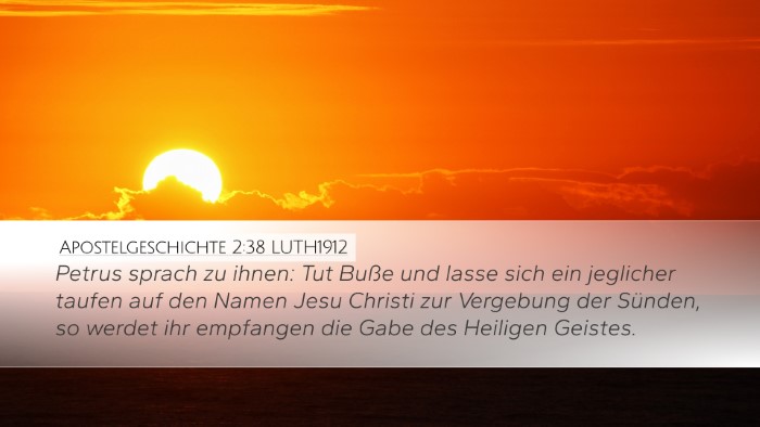 Apostelgeschichte 2:38 LUTH1912 Bible Verse Image
