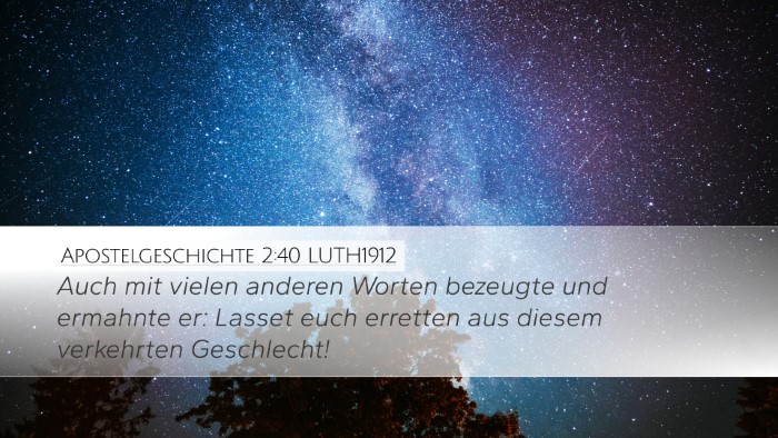Apostelgeschichte 2:40 LUTH1912 Bible Verse Image